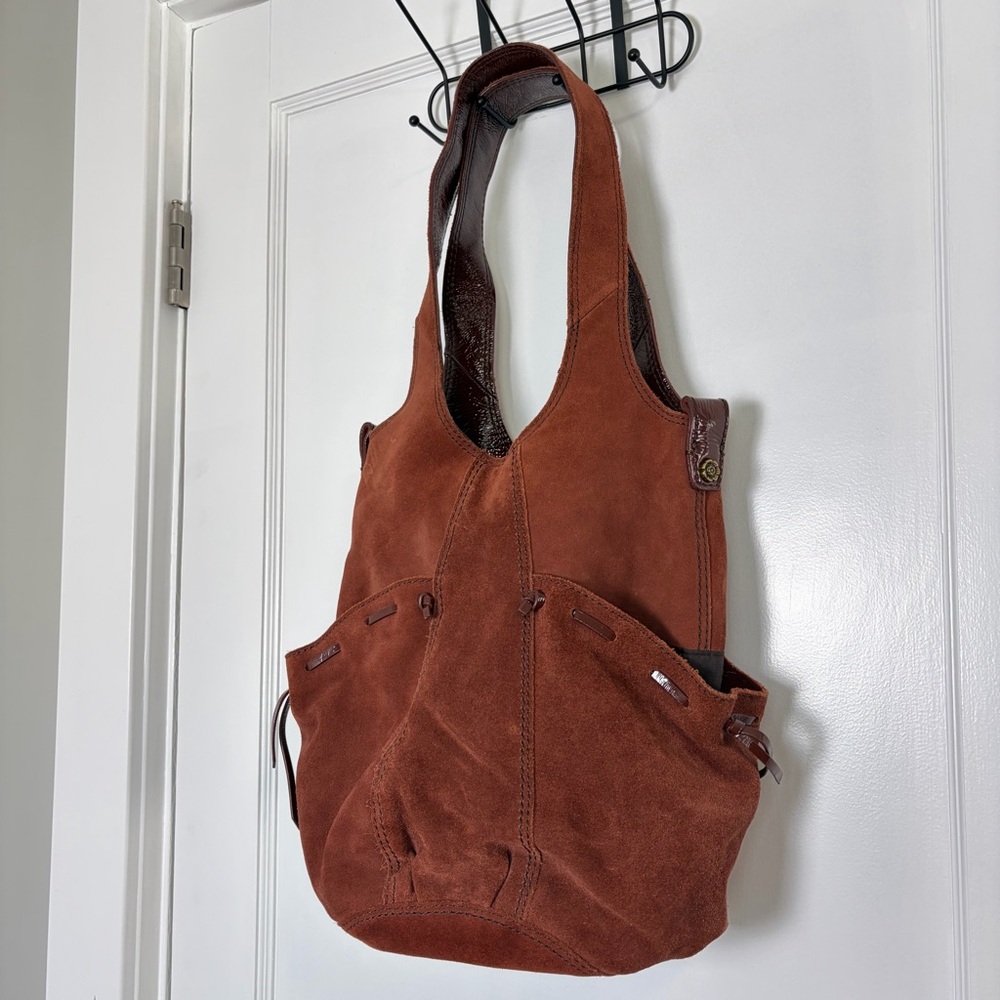 Vintage lucky brand suede leather hobo Shoulder bag purse - Picture 3 of 16
